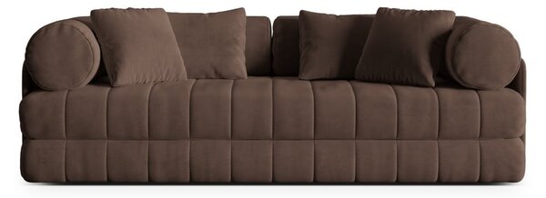 Divano marrone allungabile con rivestimento in velluto 206 cm Kemi – Cosmopolitan Design