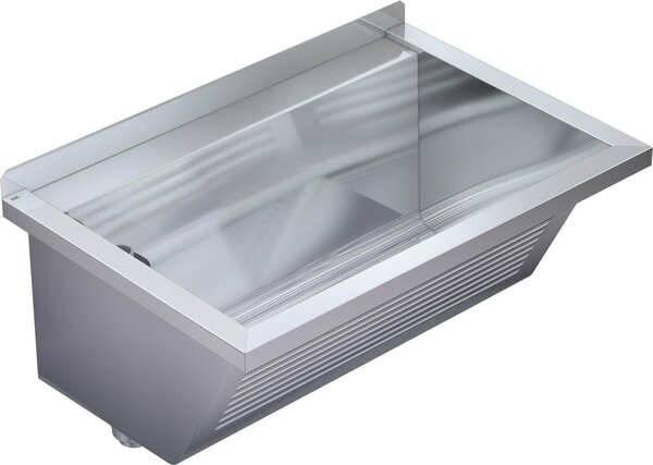 KWC AR lavabo, SIRIUS, acciaio cromato, 750x354x500 mm, scarico a sinistra