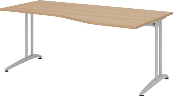 Bümö Scrivania Serie B - Dimensioni: 180 x 100 cm, Decorazione: rovere