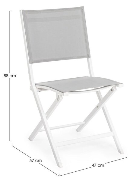 Sedia da esterno bianca in metallo Elin – Bizzotto