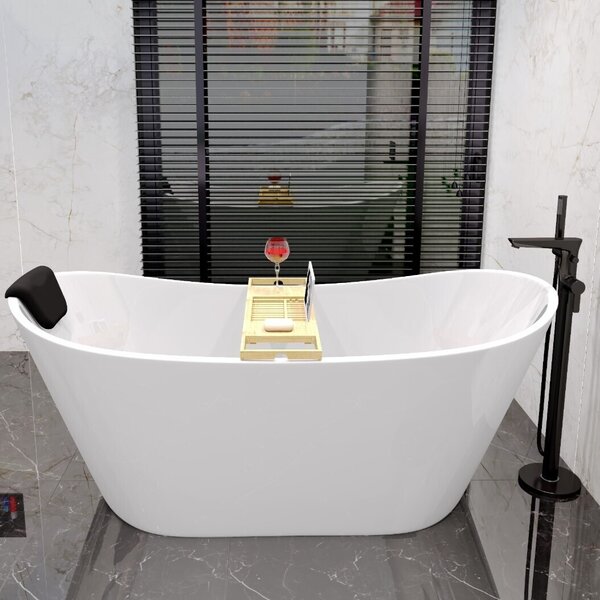 Vasca da bagno indipendente ROSSA 170x80 + poggiatesta KODI| scarico click-clack in SET!