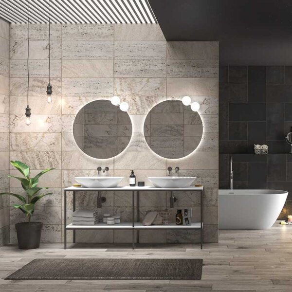 Mobile bagno metallico 175 cm con due piani NET-175 - KAMALU