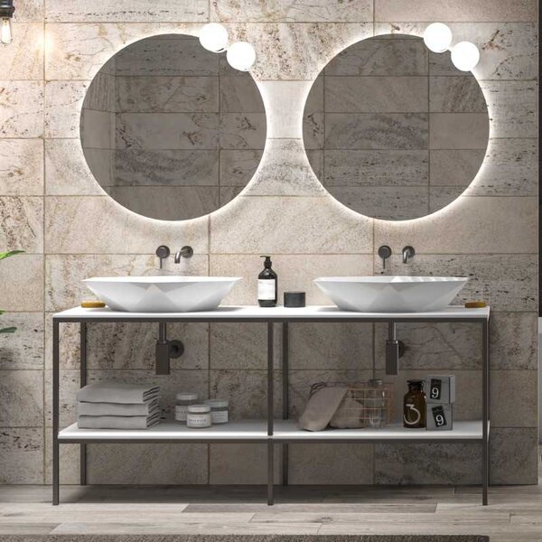 Mobile bagno metallico 175 cm con due piani NET-175 - KAMALU