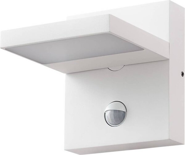 Lucande LED lampada da parete per esterni Silvan, bianco, sensore, IP54, 16cm