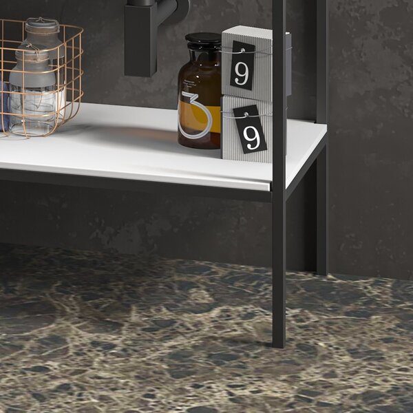 Mobile metallico a terra 120 cm con doppio lavabo NET-120 - KAMALU