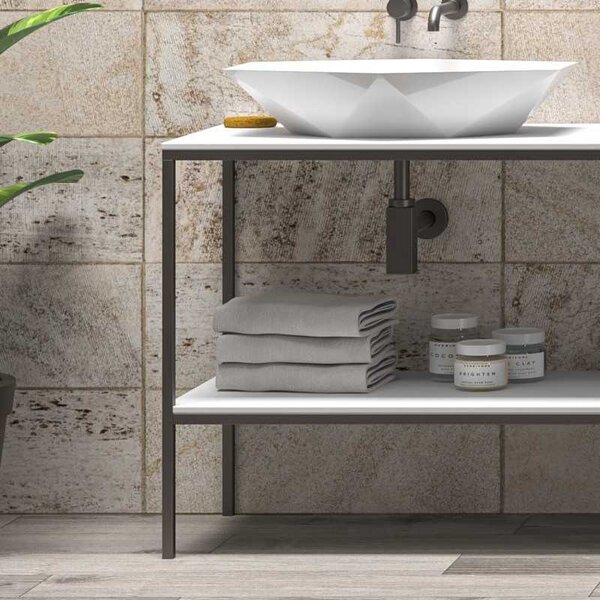 Mobile bagno metallico 175 cm con due piani NET-175 - KAMALU