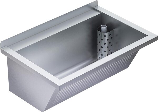 KWC AR lavabo, SIRIUS, acciaio inox, 750x354x500 mm, scarico a destra