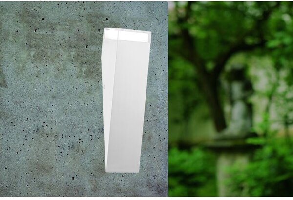 Lampada da parete a LED, IP44, acciaio inox, argento, TABO