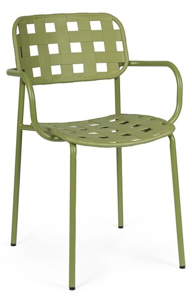 Sedie da esterno in set verdi in metallo 4 pz Clover – Bizzotto