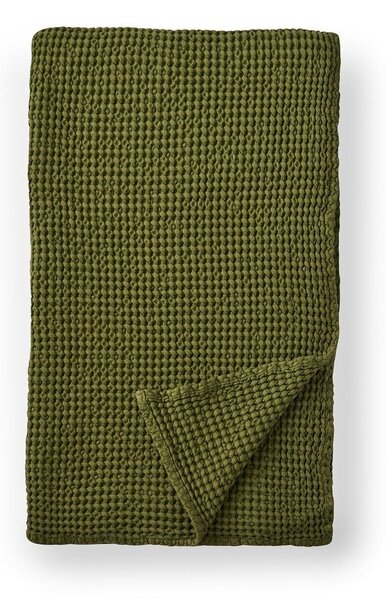 Coperta verde in cotone 150x200 cm Jaipur Chunky Waffle – Pineapple Elephant