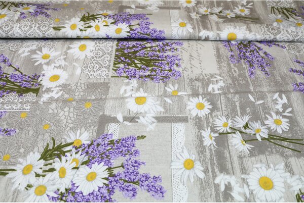 Runner da tavolo Lavanda con margarette