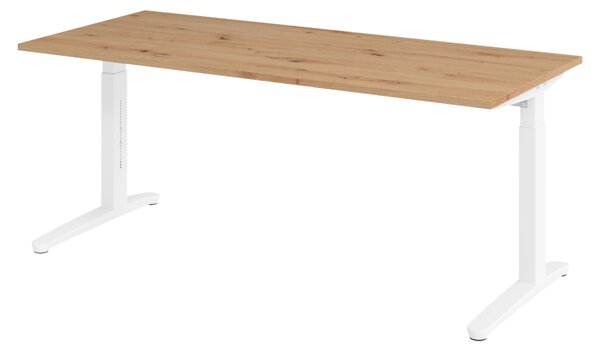 Scrivania bümö serie XB - Decorazione: rovere nodoso, dimensioni: 180 x 80 cm, struttura: bianco