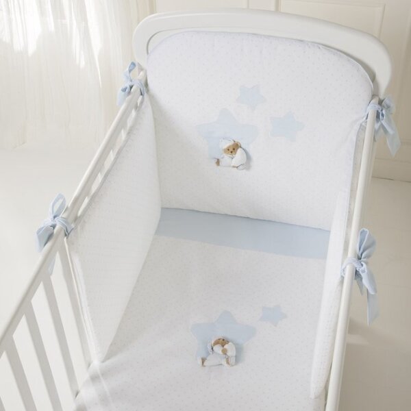NANAN Piumone Lettino Set 4 Pezzi Puccio Star colore Azzurro - 12817A