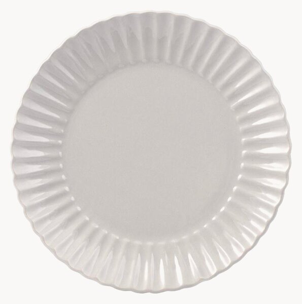 Set di 6 piatti da colazione con scanalatura in rilievo Lotus