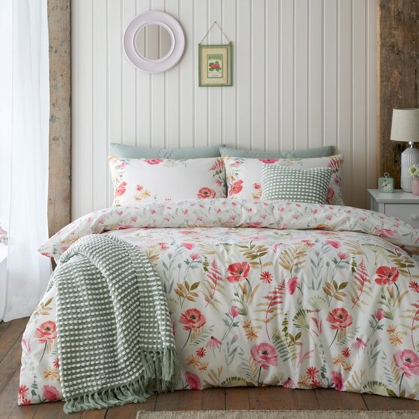 Biancheria crema per letto matrimoniale 200x200 cm Ella Poppy - Catherine Lansfield