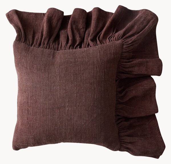 Cuscino in cotone con volant Chestnut