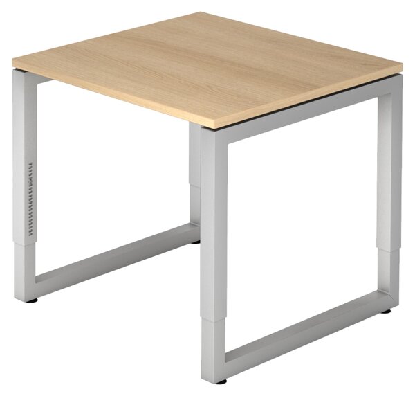 Bümö Scrivania Serie-R - Struttura: argento, dimensioni: 80 x 80 cm, decorazione: rovere