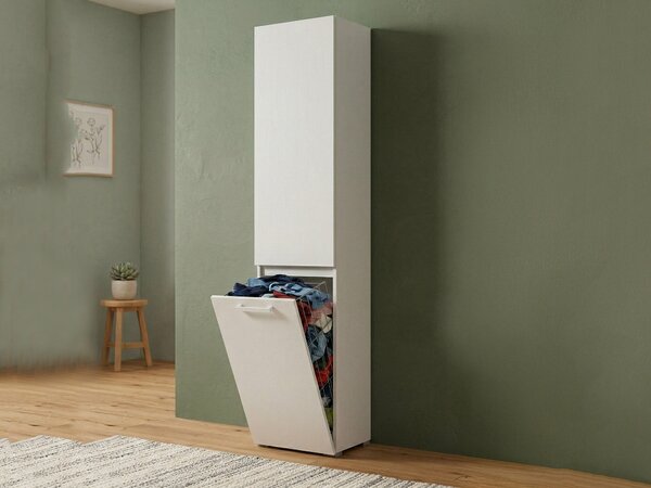 Armadio bianco portabiancheria 45x195h cm - Aro