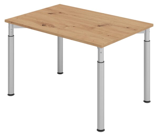 Bümö Scrivania Serie-Y - Struttura: argento, decorazione: rovere nodoso, dimensioni: 120 x 80 cm