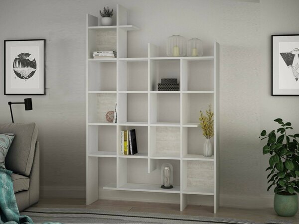 Libreria elegante bianca 122x188h cm - Achela