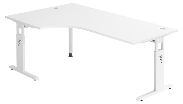 Bümö Scrivania Serie-O - Decorazione: bianco, dimensioni: scrivania angolare 200 x 120 cm, struttura: bianco