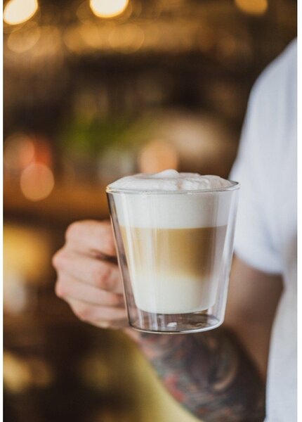 Tazze in set per cappuccino/con parete doppia in vetro 2 pz 350 ml – Vialli Design