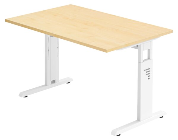 Bümö Scrivania Serie-O - Decorazione: acero, dimensioni: 120 x 80 cm, struttura: bianco