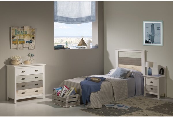 Cassettiera bianca e grigia con 4 cassetti , 79 x 80 cm Romantica - Marckeric