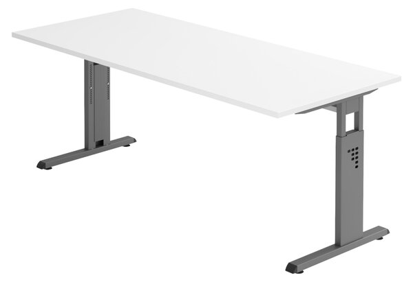 Scrivania bümö Serie-O - Decorazione: bianco, struttura: grafite, dimensioni: 180 x 80 cm