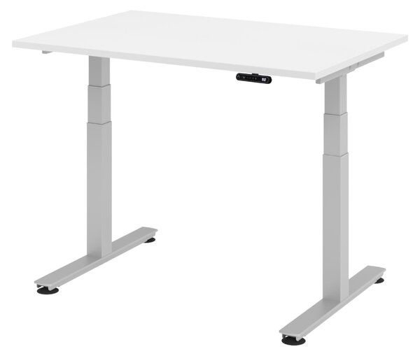 Scrivania elettrica bümö XDSM - Finitura: bianco, struttura: argento, dimensioni: 120 x 80 cm
