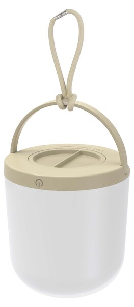 Lampada LED da esterno dimmerabile, luce bianca calda, alimentata a batteria, con passante, IP44, 3000K, 80 lm, beige