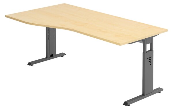 Bümö Scrivania Serie-O - Decorazione: acero, struttura: grafite, dimensioni: 180 x 100 cm