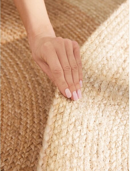 Tappeto rotondo avorio in iuta reversibile e tessuto a mano ø 240 cm Jutta Ivory – Hanse Home