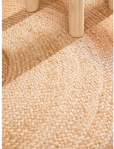 Tappeto rotondo avorio in iuta reversibile e tessuto a mano ø 240 cm Jutta Ivory – Hanse Home