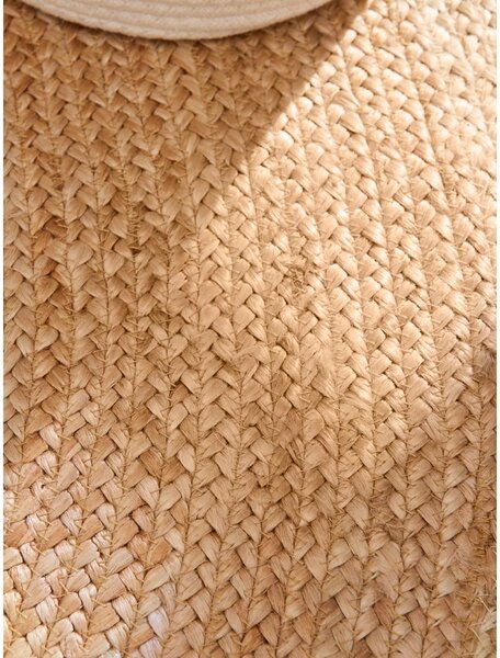 Tappeto rotondo avorio in iuta reversibile e tessuto a mano ø 240 cm Jutta Ivory – Hanse Home