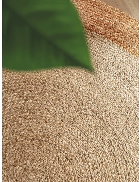 Tappeto rotondo avorio in iuta reversibile e tessuto a mano ø 240 cm Jutta Ivory – Hanse Home