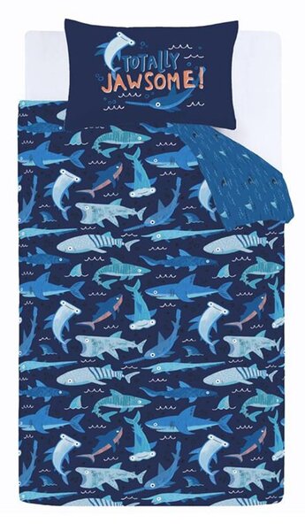 Biancheria da letto per bambini blu per culla 120x150 cm Jawsome Shark – Catherine Lansfield
