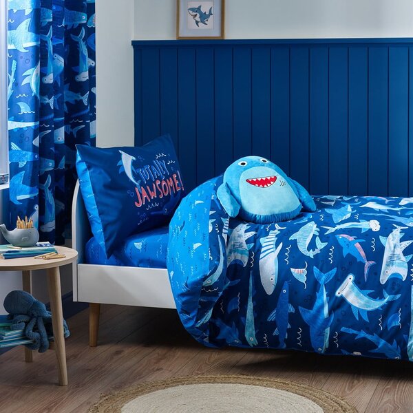 Biancheria da letto per bambini blu per culla 120x150 cm Jawsome Shark – Catherine Lansfield