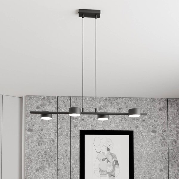 Faretto da soffitto Sora, lunghezza 80 cm, metallo, a 4 luci. Sora EMIBIG LIGHTING, dimmerabile, Nero, Soggiorno / Sala da pranzo, Metallo, Moderno, Faretto alogeno