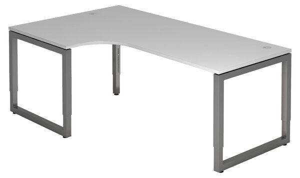 Bümö Scrivania Serie-R - Struttura: grafite, decorazione: grigio, dimensioni: scrivania angolare 200 x 120 cm