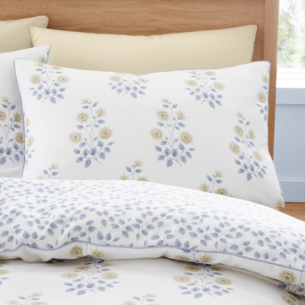 Biancheria da letto bianca in tessuto damascato per letto singolo 135x200 cm Eloise Floral – Bianca