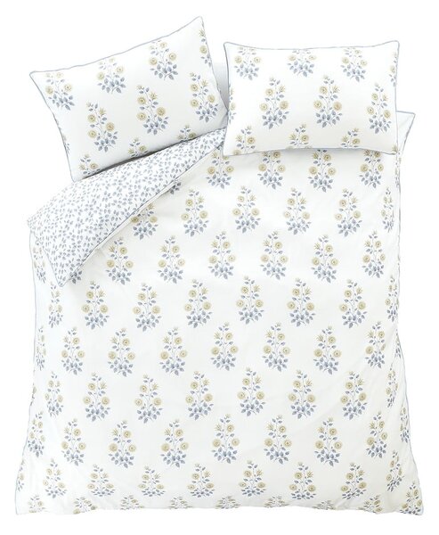 Biancheria da letto bianca in tessuto damascato per letto singolo 135x200 cm Eloise Floral – Bianca
