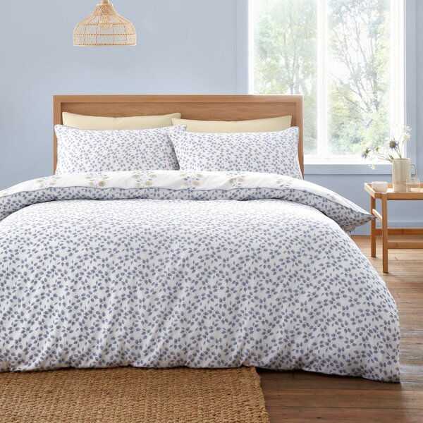 Biancheria da letto bianca in tessuto damascato per letto singolo 135x200 cm Eloise Floral – Bianca