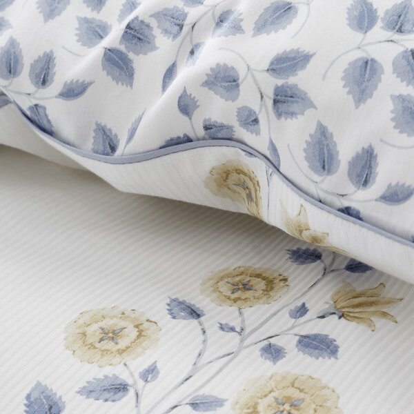 Biancheria da letto bianca in tessuto damascato per letto singolo 135x200 cm Eloise Floral – Bianca