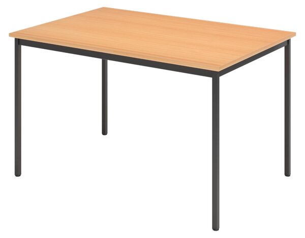 Tavolo da mensa bümö serie V - Finitura: faggio/nero, dimensioni: 120x80 cm