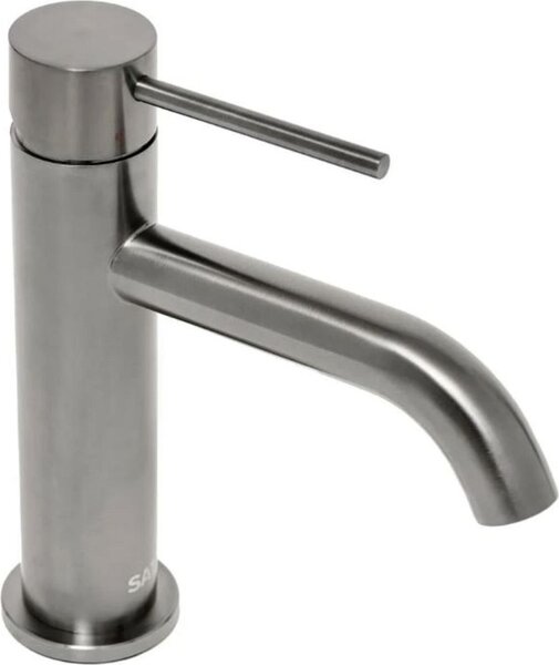 SAT Aurum Miscelatore monocomando per lavabo Miscelatore per lavabo da 16,5 cm in acciaio inox, metallo Gun spazzolato