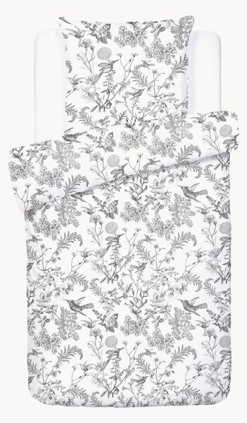 Set copripiumino in raso di cotone Colibri Floral, varie misure
