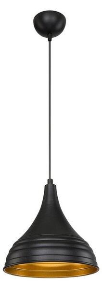 Lampada a sospensione Leda in metallo nero