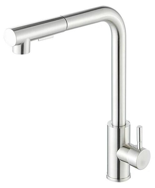 Miscelatore per cucina, rubinetto per lavello - Miscelatore da cucina estraibile - Miscelatore monocomando con acqua calda/fredda - Doccetta con 2 getti - Rotazione a 360° - Ottone con finitura nichel spazzolato