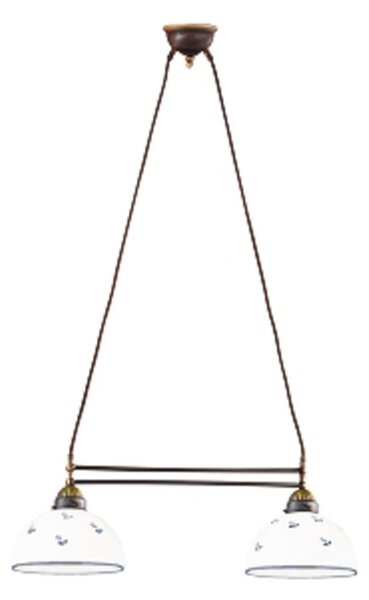 Kolarz 731.82.24 - Lampadario a sospensione con filo NONNA 2xE27/75W/230V blu